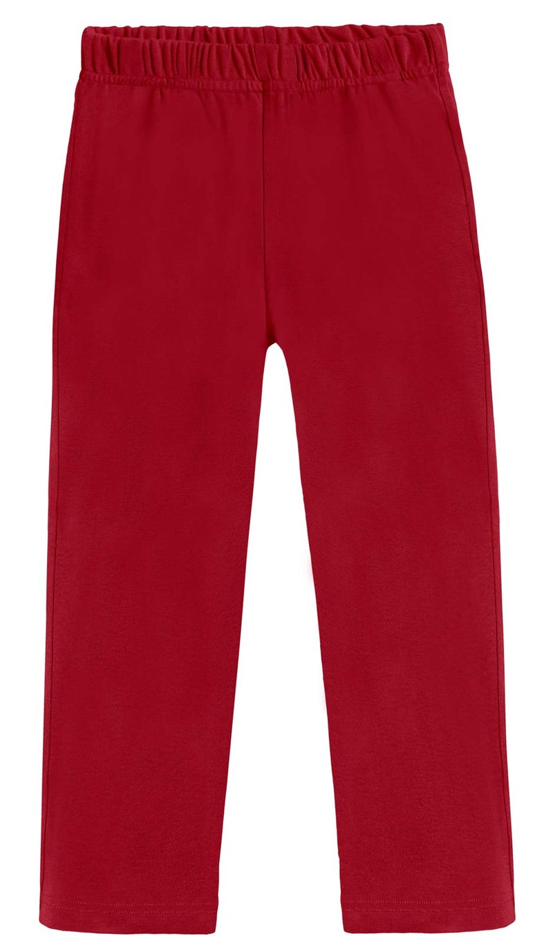 City Threads 100% Cotton Athletic Pants for Boys Sports Camps School Running Basketball Perfect for Sensitive Skin or SPD Clothing, Red, 12/18M - Image 1